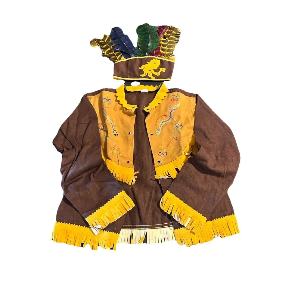 Vintage‎ Child's Pla-Master Play Suits Indian Outfit Costume Size 8 W/ Box